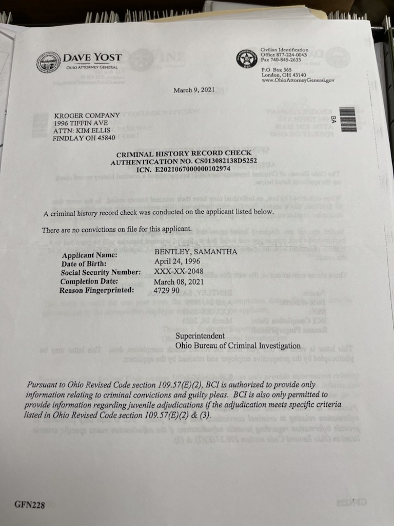 Fbi Background Check Image Example MyCred Portfolio | Samantha Bentley